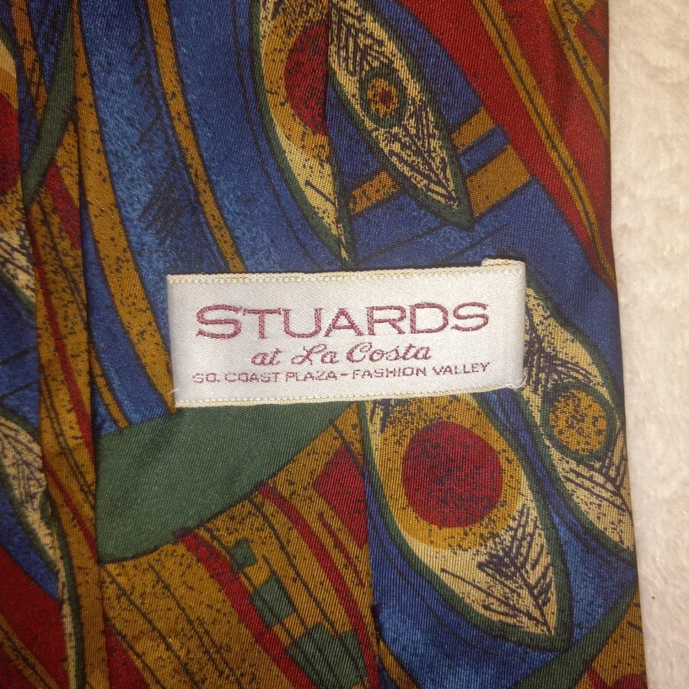 STUARDS MENS TIE AT LA COSTA SO. COAST PLAZA FASHION VALLEY TIE SILK FROM ITALY